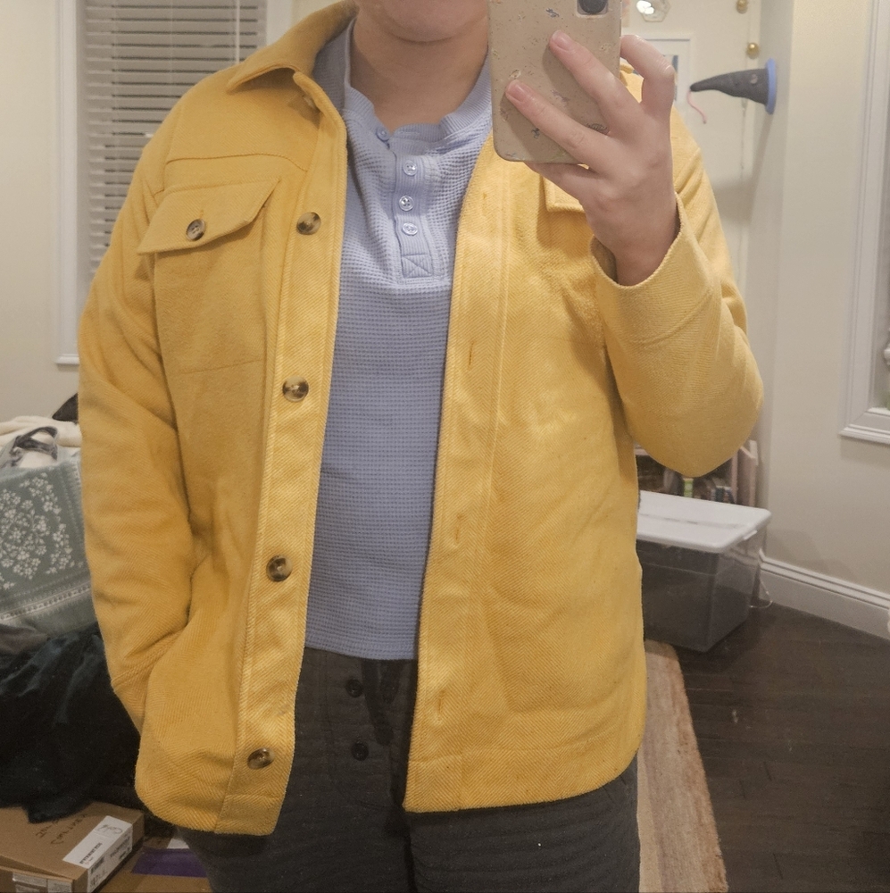Yellow Herringbone Shacket - Picture 5 of 6